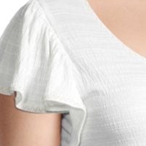 NWT MAX STUDIO Flutter Sleeve Crinkle Jersey Top - Picture 3 of 5